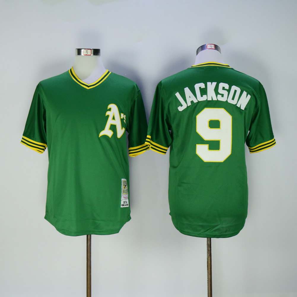 Men Oakland Athletics #9 Jackson Green Throwback MLB Jerseys->oakland athletics->MLB Jersey